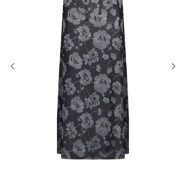 [BUNJANG] Poco Pocosca Floral Jacquard Maxi Skirt Grey / 포코포스카 플로랄 자카드 스커트 그레이