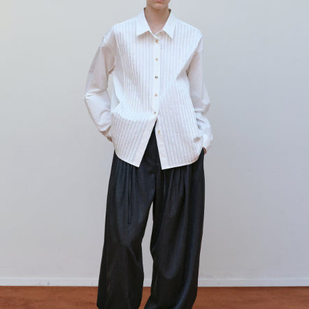 [BUNJANG] Mundal Button-Hem Pintuck Pants Charcoal L / Button-Hem Pintuck Pants in Charcoal 사이즈 L