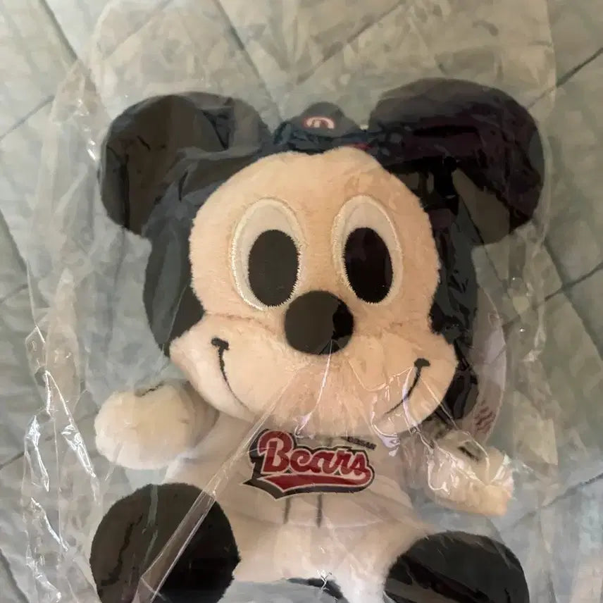 [BUNJANG] Doosan Bears Mickey Mouse Plush Keychain / 두산베어스 미키마우스 인형키링
