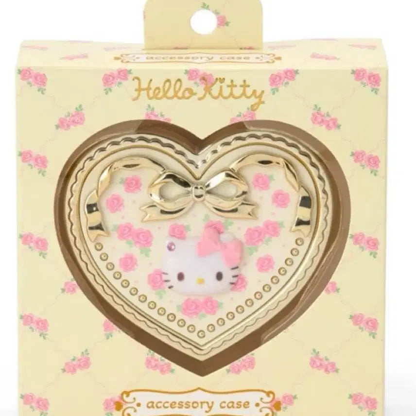 [BUNJANG] Sanrio Hello Kitty Heart Trinket Case with Mirror / (새상품) 산리오 거울이 달린 하트모양 소품 케이스 소품함 악세서리 보관함 헬로키티