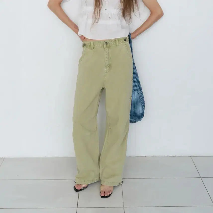 [BUNJANG] Poeto Muted Olive Pants (New) / 포에토)adjust muted olive pants(새상품)