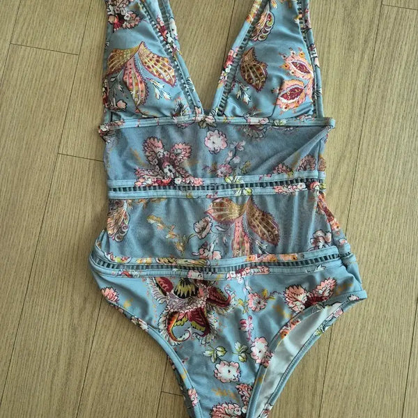 [BUNJANG] Floral Monokini Swimsuit / 플라워 모노키니 수영복
