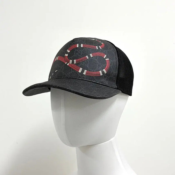 [BUNJANG] Gucci GG Supreme Snake Mesh Baseball Cap Black Size M / [M사이즈] 구찌 GG 수프림 스네이크 매쉬 볼캡 모자 블랙