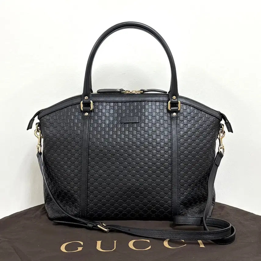 [BUNJANG] Gucci Microguccissima Leather Tote Shoulder Bag Black (449657) / 구찌 마이크로시마 레더 토트백 숄더백 블랙 (449657)
