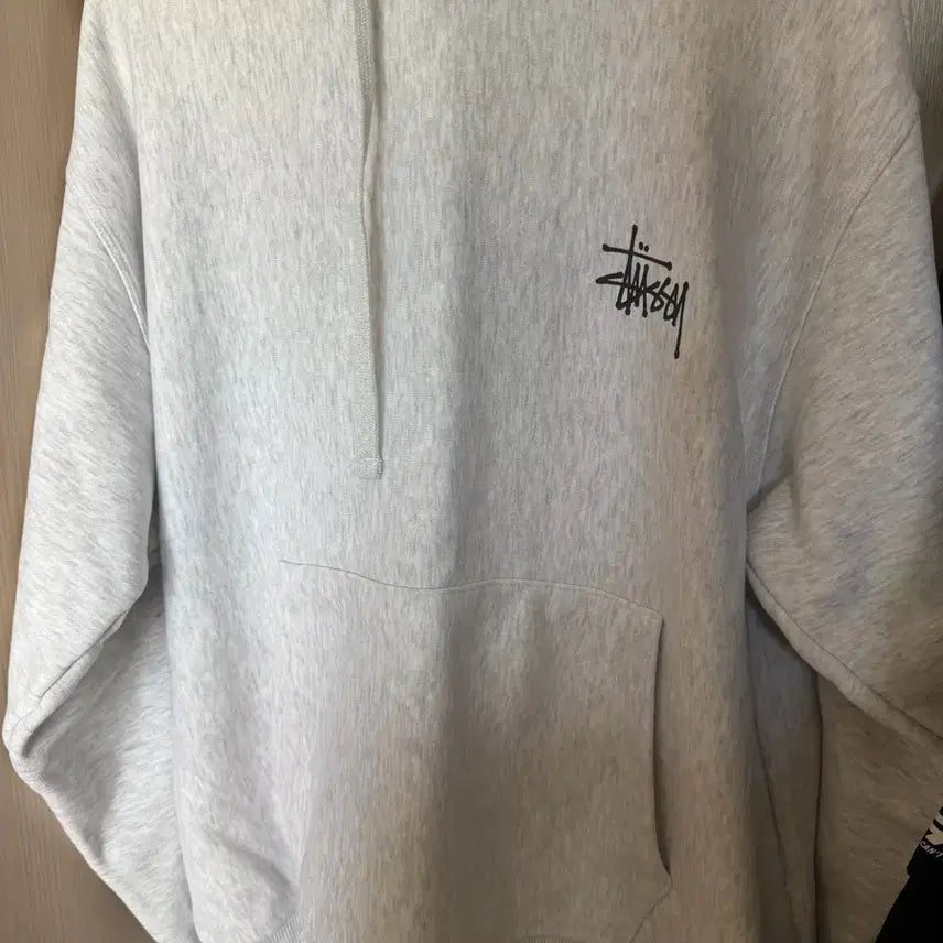 [BUNJANG] Stussy Logo Hoodie Gray / 스투시 후드티 그레이