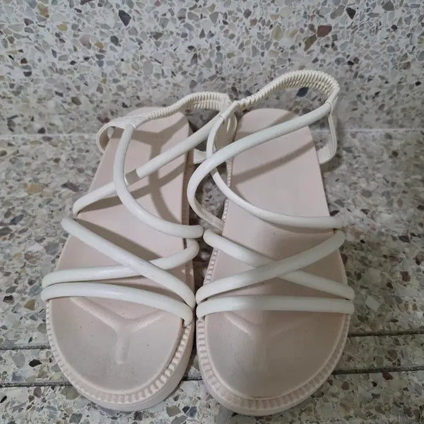 [BUNJANG] Women's Strappy Sandals - White / 여성 샌들 스트랩 샌들 화이트