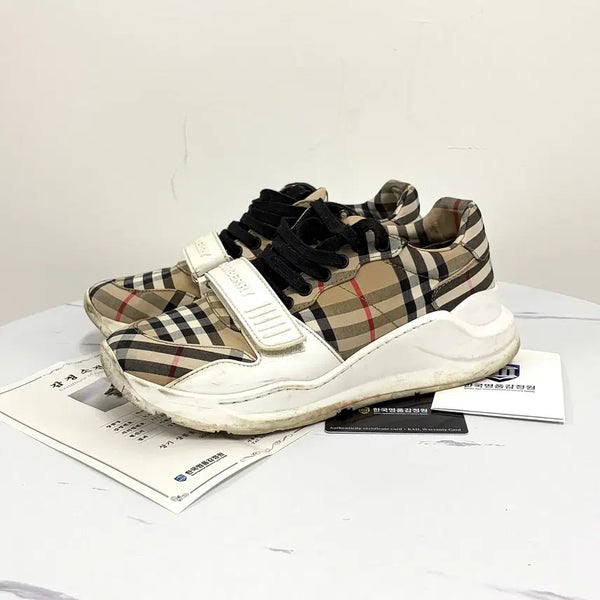 [BUNJANG] Burberry Check Velcro Sneakers Size 40.5 / [감정완료] 버버리 체크 벨크로 스니커즈 40.5사이즈