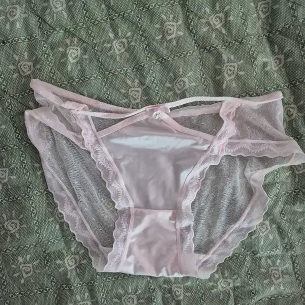 [BUNJANG] Used Lace Lingerie Panty - Pink / 중고 레이스 란제리 팬티 핑크