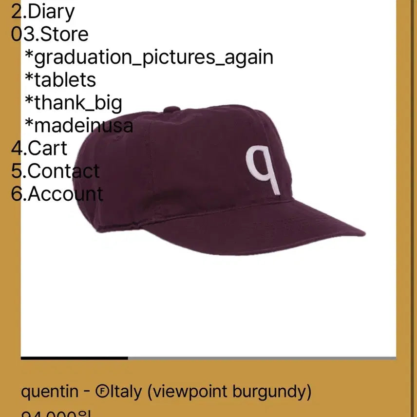 [BUNJANG] Tepstorez Q Cap Burgundy / [구매/L]테프스토어즈 q 볼캡 버건디 구매