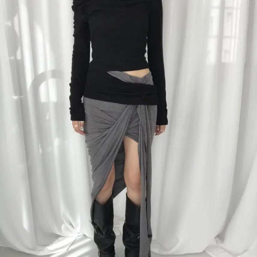 [BUNJANG] Tuftie Shell Drape Skirt / 튜프티 shell drape skirt