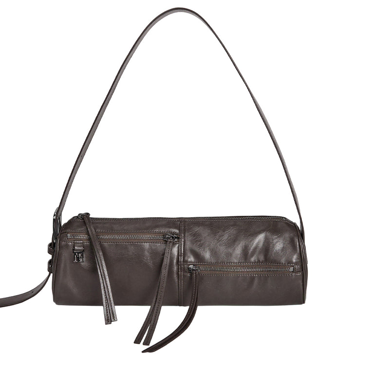 [BUNJANG] Triming Bird Stepped Zipper Shoulder Bag Brown / 트리밍버드 가방 Stepped Zipper Shoulder Bag 브라운