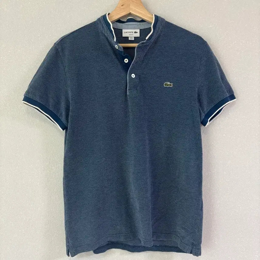 [BUNJANG] Lacoste Men's Slim Fit 100% Cotton Pique Henley Polo Shirt / 라코스테 카라티 100