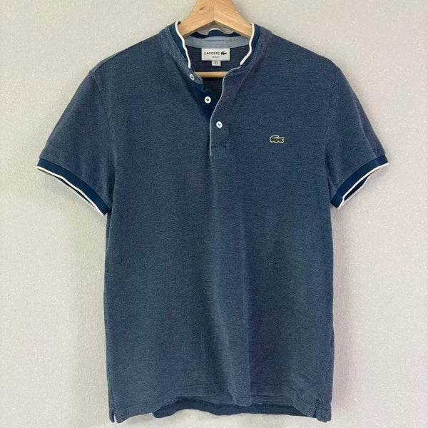 [BUNJANG] Lacoste Men's Slim Fit 100% Cotton Pique Henley Polo Shirt / 라코스테 카라티 100