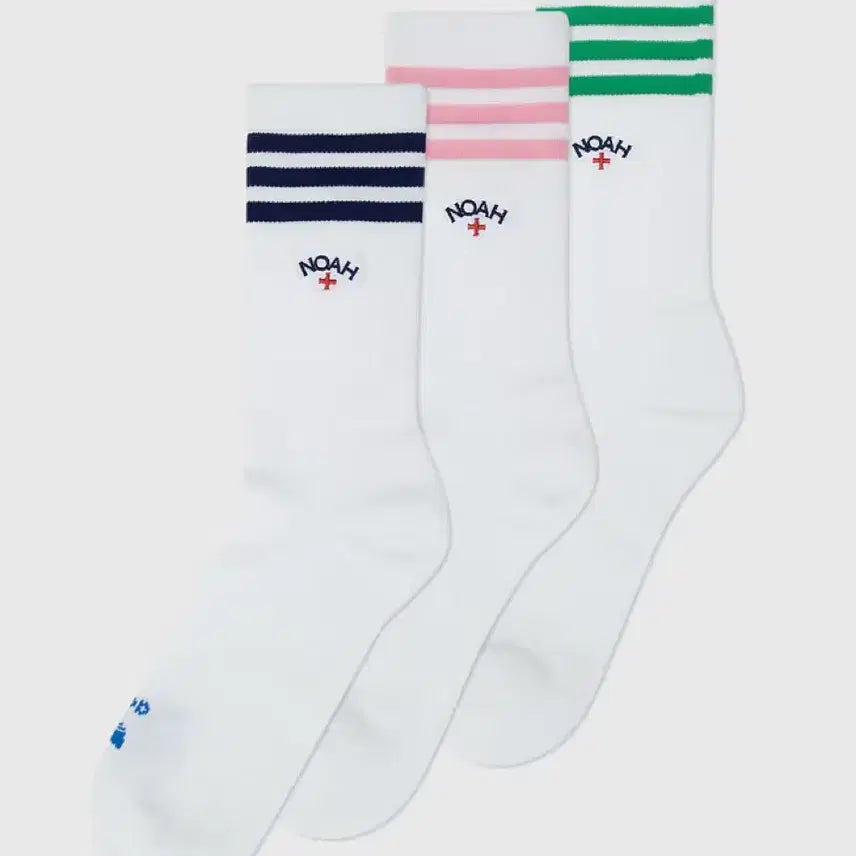 [BUNJANG] Adidas Noah Stripe Crew Socks - 3 Pairs / 아디다스 노아 양말 3켤레