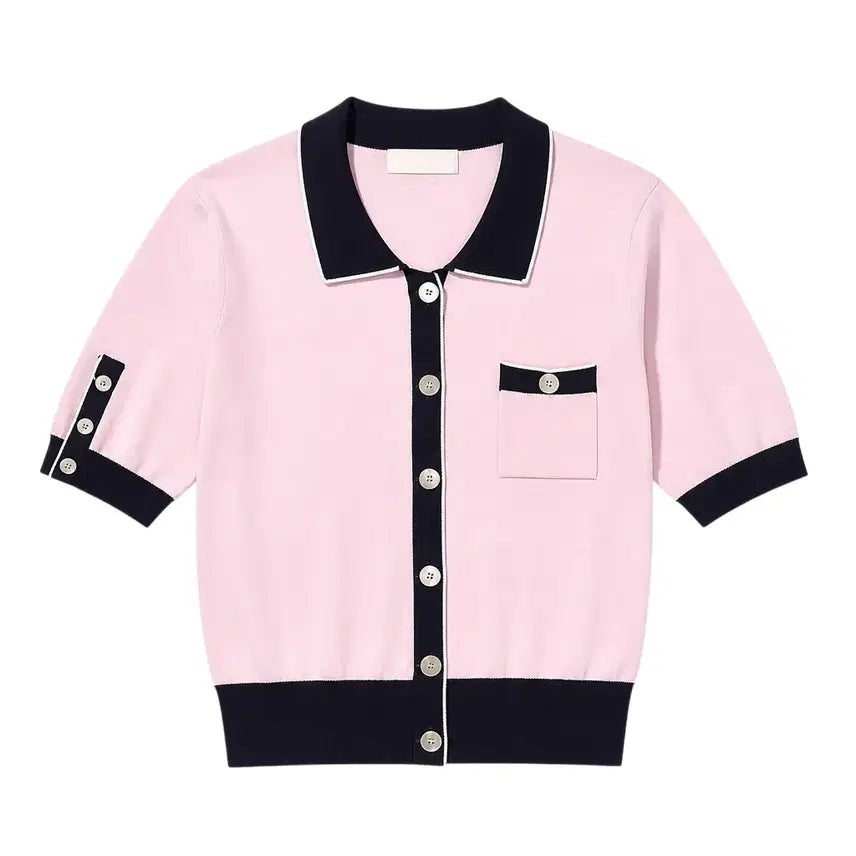 [BUNJANG] Women's Colorblock Collar Cardigan PK / 여성F/ Les Beiges 배색 카라가디건PK 6-118