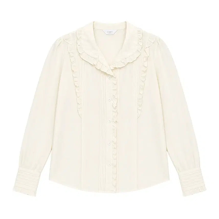 [BUNJANG] Time Wool Blend Frill Blouse IV / 여성82/ 타임 견 혼방 프릴 블라우스IV 6-120