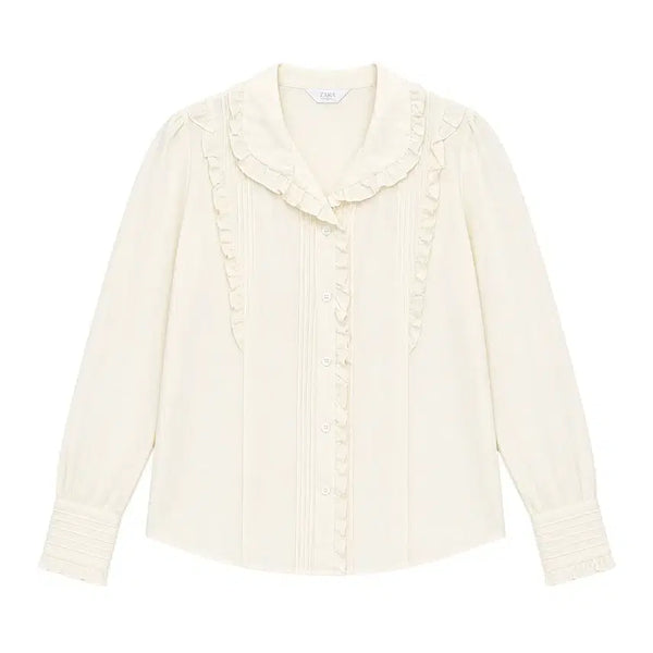 [BUNJANG] Time Wool Blend Frill Blouse IV / 여성82/ 타임 견 혼방 프릴 블라우스IV 6-120
