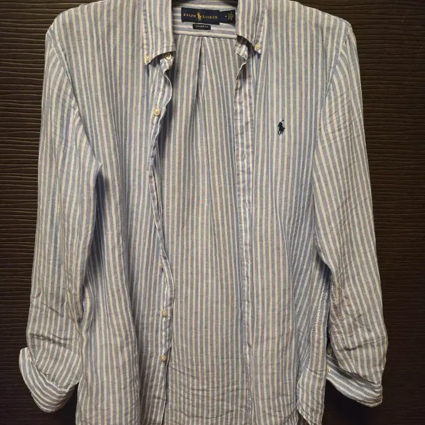 [BUNJANG] Polo Ralph Lauren Striped Shirt Blue Classic Fit M / 폴로 랄프로렌 스트라이프 셔츠 블루 클래식핏 m