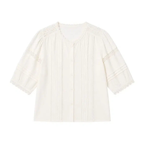 [BUNJANG] Women's Ivory Lace Blouse / 여성F/ 아이보리 레이스 블라우스 6-2