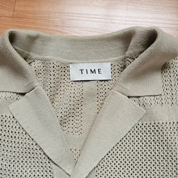 [BUNJANG] Time Homme 24SS Crochet Knit Cardigan Beige / 24SS 타임옴므 크로쉐니트 가디건 베이지 100