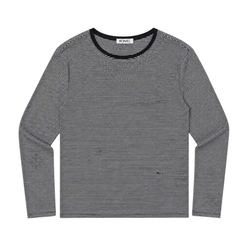 [BUNJANG] RONIEL Women's Striped Long Sleeve T-Shirt / 여성F/ RONIEL 스트라이프 긴팔티셔츠 6-6