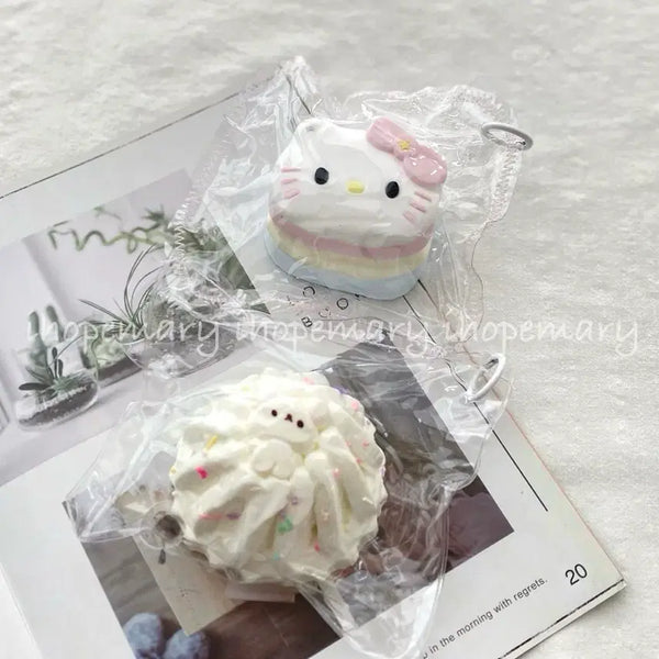 [BUNJANG] Handmade Squishy - Rainbow Cake Kitty & Cream Pudding / 키티 무지개케익 쿠마푸딩 수제말랑이