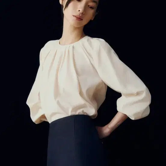 [BUNJANG] sie Haze Blouse Apricot / 시에sie 헤이즈 블라우스 에프리콧(택O)