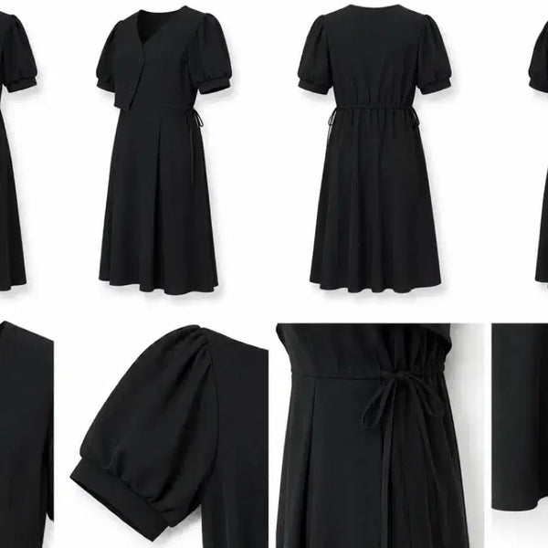 [BUNJANG] Black Puff Sleeve Dress / (가격제안O)블랙 퍼프 소매 원피스 싸게 판매합니다!