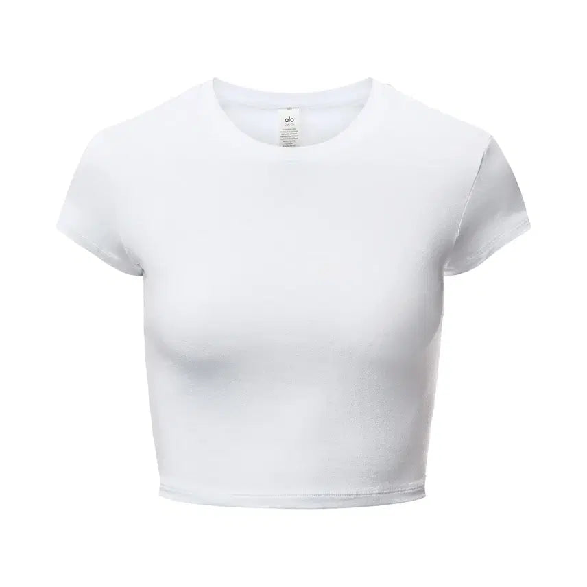 [BUNJANG] Alo Yoga Finesse Cropped Short Sleeve T-Shirt / [새상품] 알로 크롭 피네스 숏 슬리브