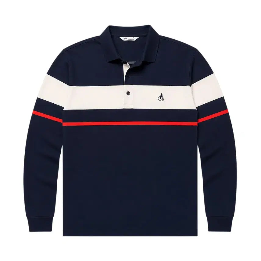 [BUNJANG] Beanpole Color Block Golf Polo Shirt (Men's Size 105) / 남성105/ 빈폴 배색 골프 카라티셔츠NV 6-17