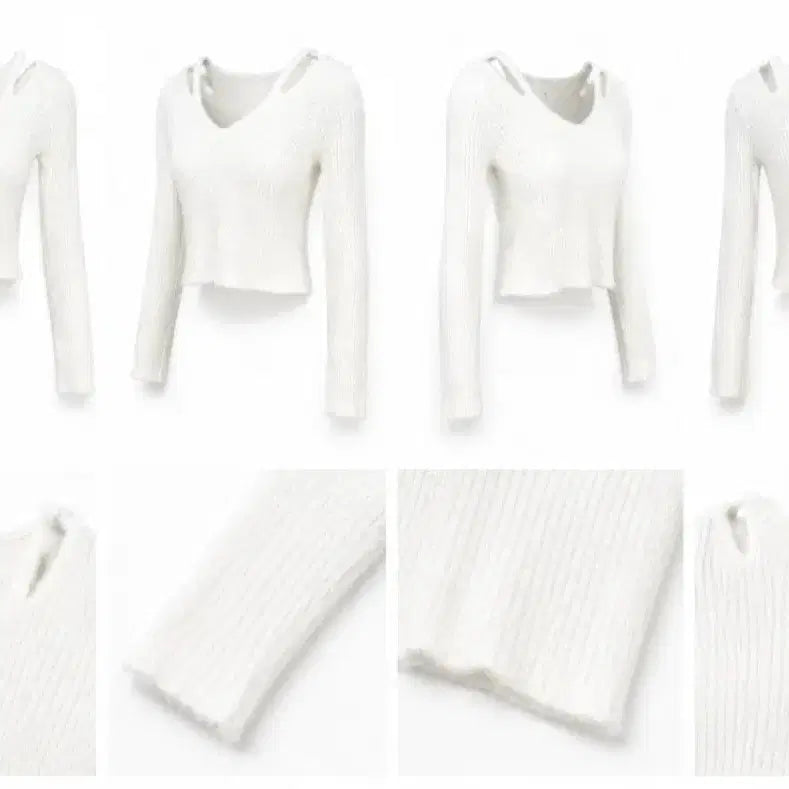 [BUNJANG] White Cut-Out Knit Sweater / 새상품급!(가격제안O)화이트 컷아웃 니트 싸게 판매 합니다!