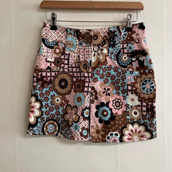 [BUNJANG] Moschino Jeans Flower Patchwork Skirt / 모스키노진 플라워 스커트