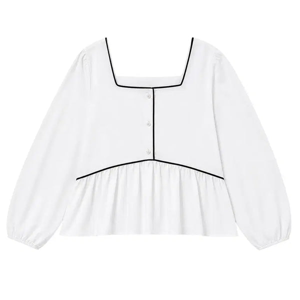 [BUNJANG] Women's Flutter Balloon Square Neck Blouse / 여성F/ FLUTTER 벌룬 스퀘어넥 블라우스 6-26