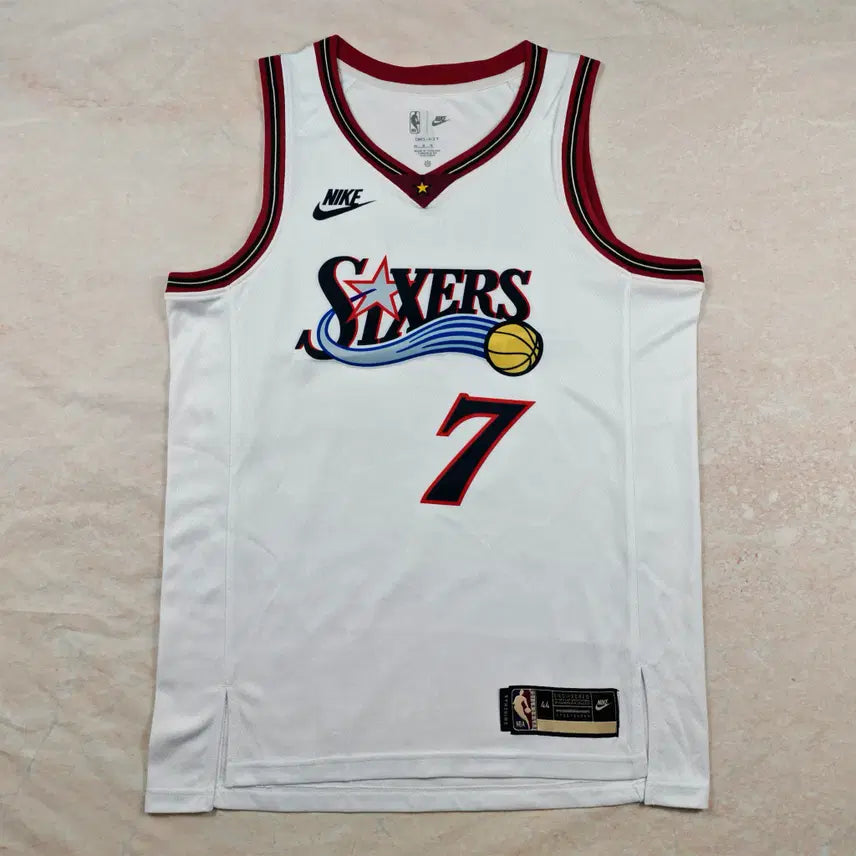 [BUNJANG] Philadelphia 76ers Basketball Jersey #7 Brown Classic White / NBA 농구복 열풍 필라델피아 세븐티식서스 7호 브라운 클래식 화이트