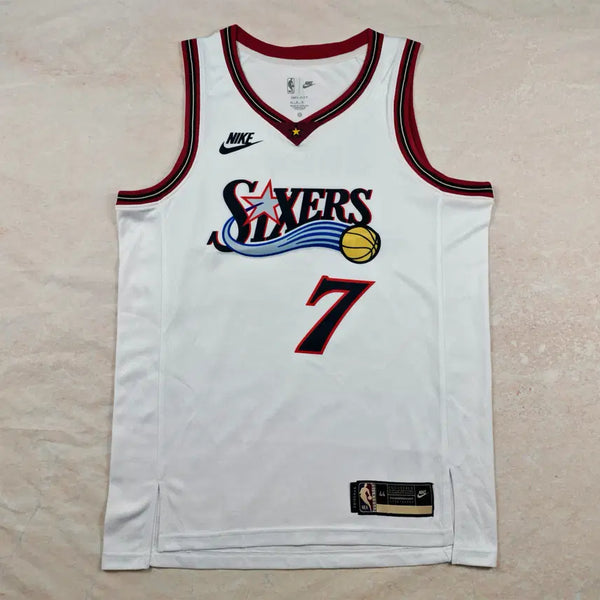 [BUNJANG] Philadelphia 76ers Basketball Jersey #7 Brown Classic White / NBA 농구복 열풍 필라델피아 세븐티식서스 7호 브라운 클래식 화이트