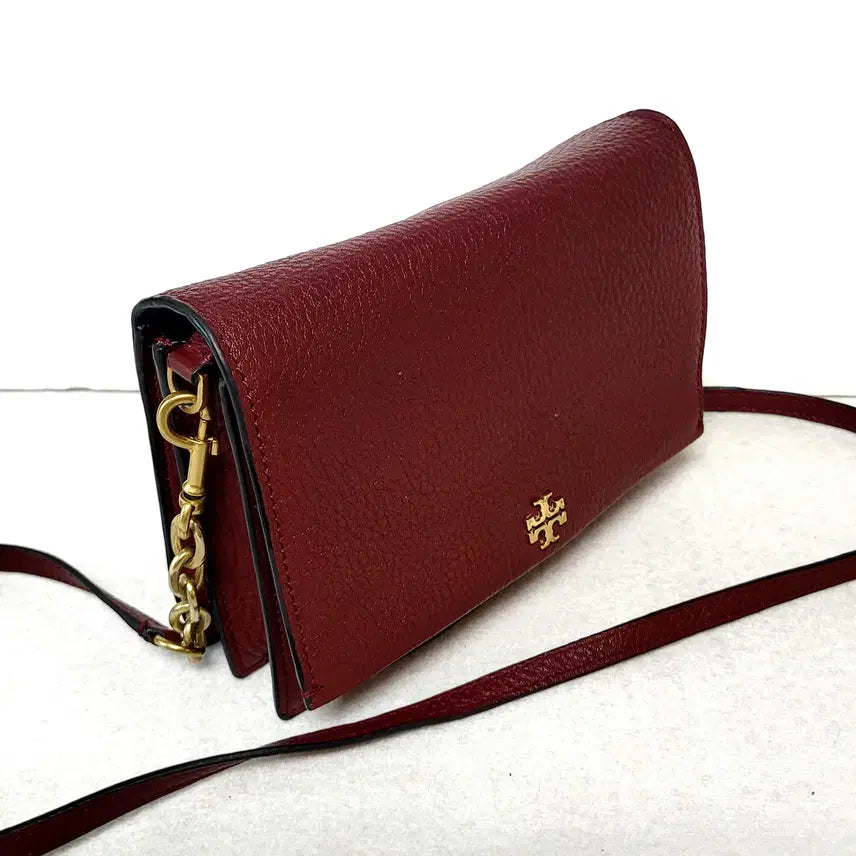 [BUNJANG] Tory Burch Georgia Pebbled Combo Crossbody Bag Wine / 정품)토리버치 가방 (조지아 콤보 크로스백)