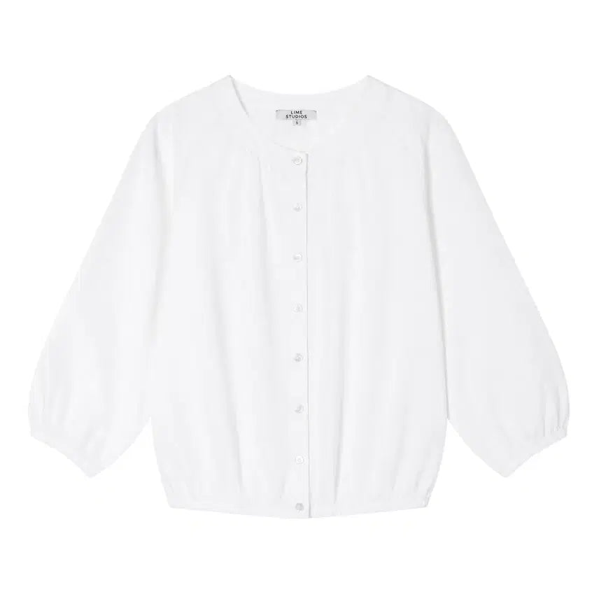 [BUNJANG] Lime Studio Round Neck Blouse - White / 여성66/ 라임스튜디오 라운드넥 블라우스WH 6-25