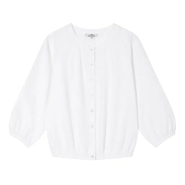 [BUNJANG] Lime Studio Round Neck Blouse - White / 여성66/ 라임스튜디오 라운드넥 블라우스WH 6-25