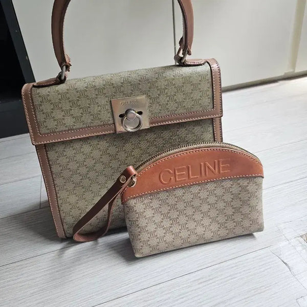 [BUNJANG] Celine Vintage Kelly Bag & Pouch Set / 셀린느 빈티지 가방 & 파우치