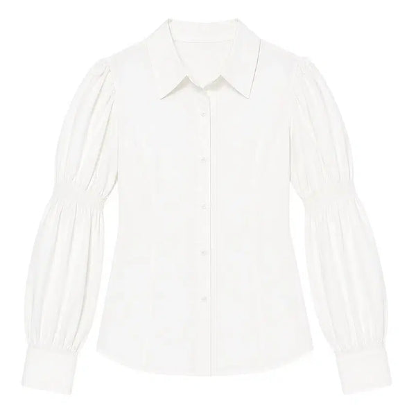 [BUNJANG] Women's White Puff Sleeve Shirt Blouse / 여성M/ 화이트 퍼프소매 셔츠블라우스 6-27