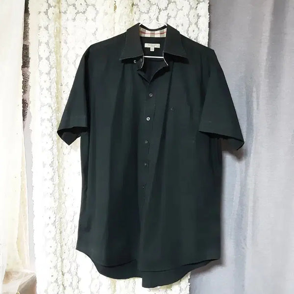 [BUNJANG] Burberry Men's Black Short Sleeve Shirt / 버버리 남성 반팔 셔츠 블랙