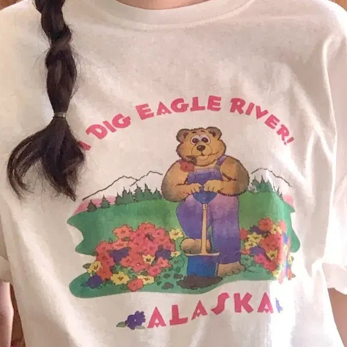 [BUNJANG] Milk Cocoa Bear Short Sleeve T-Shirt / 밀크코코아 베어 반팔티