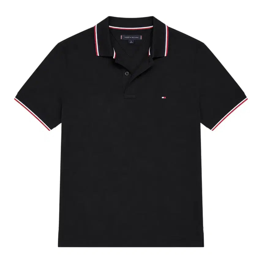 [BUNJANG] Tommy Hilfiger Regular Fit Pique T-Shirt Black Men's M / 남성M/ 타미힐피거 레귤러핏 피케티셔츠BK A-92