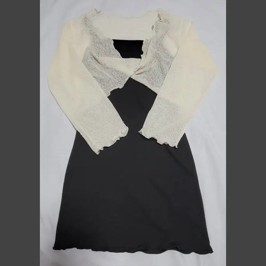[BUNJANG] Two-Piece Set: Summer Knit Top and Camisole Dress / [프리사이즈] 여름 니트 + 나시 원피스 (투피스 코디 세트)