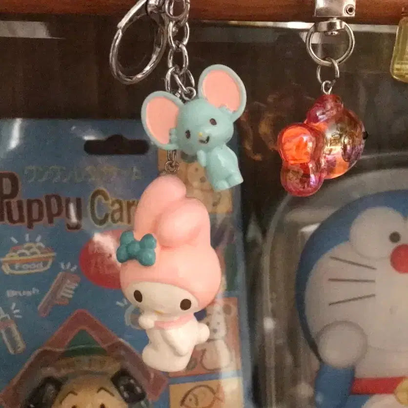 [BUNJANG] My Melody Japanese Retro Style Flat Figure Keychain Doll / 일본고전풍 마이멜로디 플랫 피규어 키링 인형