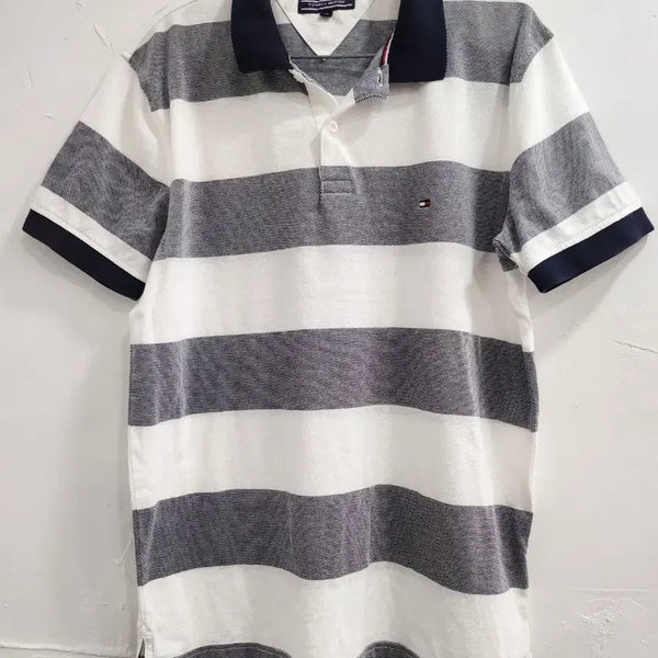 [BUNJANG] Tommy Hilfiger Men's Striped Short Sleeve Polo Shirt / 타미힐피거 반팔티셔츠