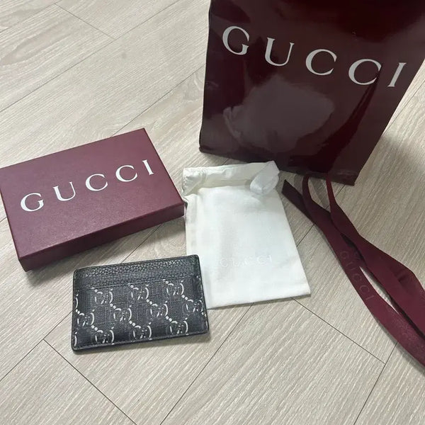 [BUNJANG] Gucci GG Supreme Card Holder Black / 구찌 GG 수프림 카드지갑 블랙 풀구성 판매