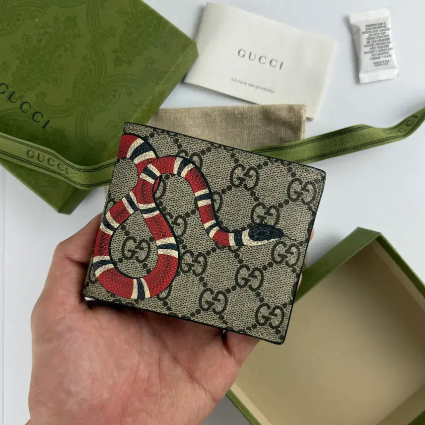 [BUNJANG] Gucci Snake Bifold Wallet Beige / [새상품급/베이지] 구찌 스네이크 반지갑