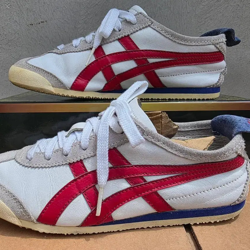 [BUNJANG] Onitsuka Tiger Mexico 66 White / Classic Red Sneakers (230mm) / 오니츠카타이거 멕시코 66 화이트 / 클래식 레드 230