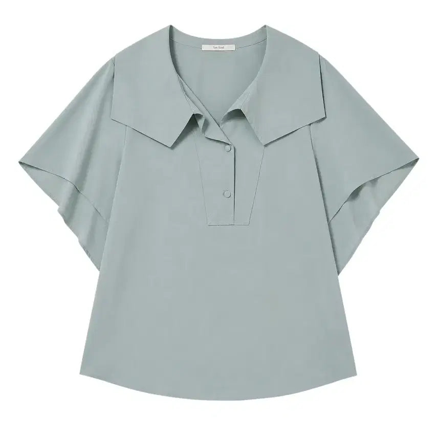 [BUNJANG] Mint Big Collar Blouse / 여성F/ 아이잗 민트 빅카라 블라우스 A-98